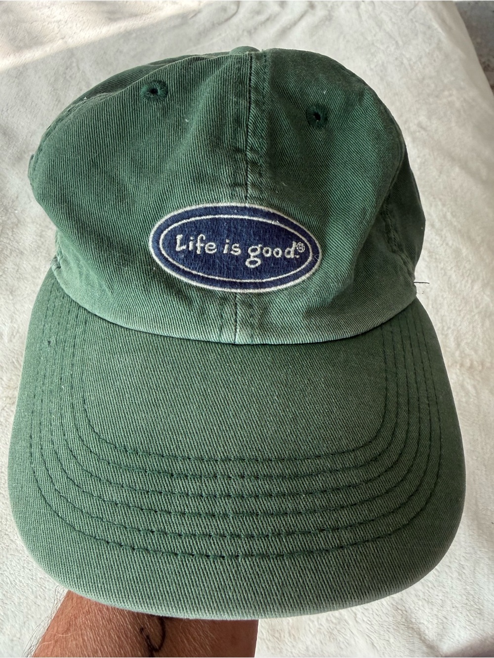 Life is Good Chill Cap Vintage Oval Logo Spruce Green Adjustable Hat